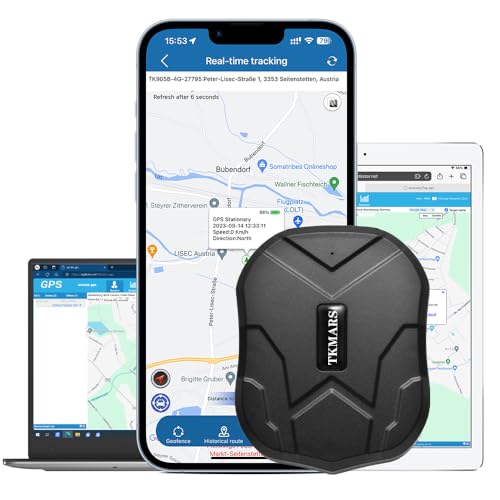 TKMARS TK905 Auto GPS-Tracker, 5000mAh Akku, magnetisches Ortungsgerät, funktioniert über SMS/APP/Wâ€¦ – Miniatur