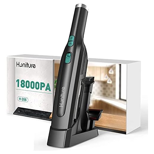 Aspiradora de Mano Sin Cable, HONITURE 18000Pa Aspirador de Coche Potente 200W, Aspiradora Inalámbrico con Base de Carga,Vacuum Cleaner para Pelos de Perro, Casa, Coche, Oficina (Negro) (Negro)
