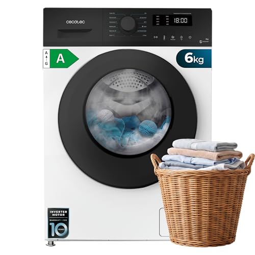 Miniatura 7 de Cecotec Lavadora 6 Kg Carga Frontal Bolero DressCode 6150 Inverter A HairCatch Kit. 1650W, 1000 rpm, 12 programas, Motor Inverter Plus, Steam Max, Drum Clean, Delay Start y Child Lock.