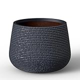 Kante Runder geriffelter Übertopf mit Oberflächeneinkerbungen, großer Blumentopf mit Ablaufloch...