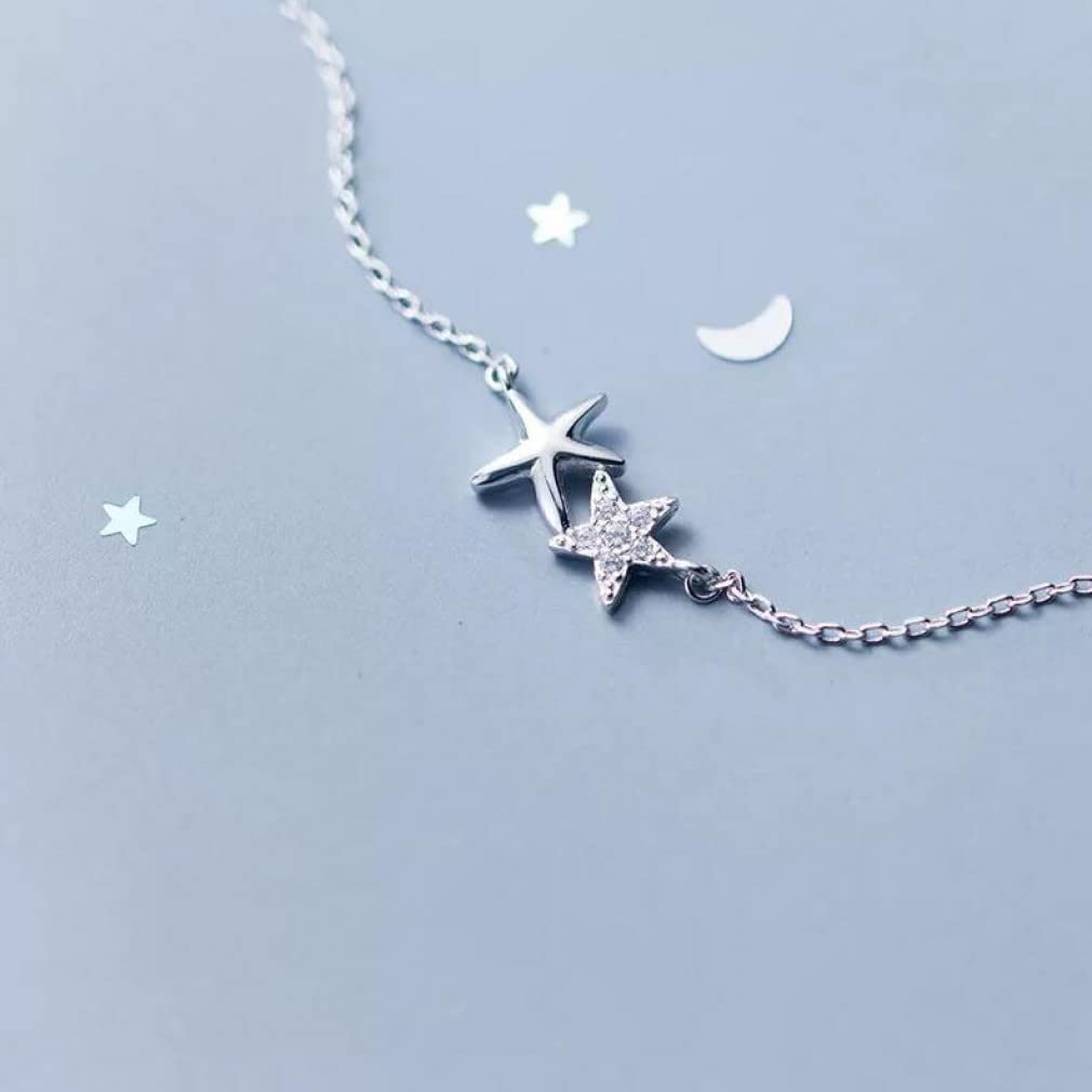925 Collar de Gargantilla de Metal de Estrellas de mar Que