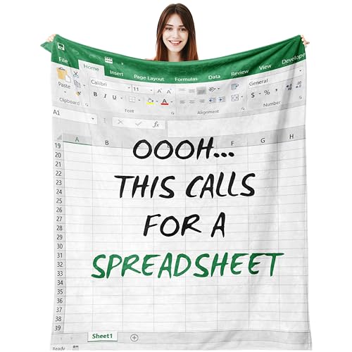 Accountant Gifts for Women/Men, Spreadsheet Gifts Funny, Gift for Accountants, Accounting Gift for Coworkers/Boss/Colleague/Friend, CPA Gifts, Excel Blanket 60"x50"