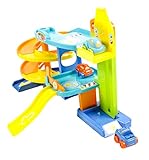 Die Spielzeug-Garage besteht aus 16 Teilen, die zusammengesteckt werden müssen. Die Montage ist in 5 Minuten erledigt, zum Schluß werden noch die im Paket befindlichen Klebebilder an die richtigen Stellen geklebt und schon kann das Spiel beginnen