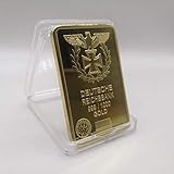  Deutsche Reichsbank 24 Karat vergoldeter Goldbarren German Eagle Replica Goldbarren für Sammlungsgeschenke