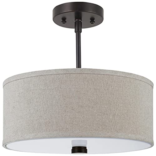 Sea Gull Lighting 77262-710 Dayna Shade Semi-Flush Convertible Pendant Ceiling Fixture, Two - Light, Bronze #TOP28
