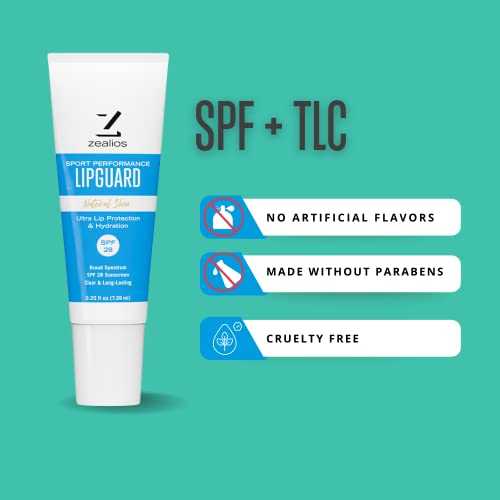 Zealios Lipguard - Spf 28 - Uva/Uvb Sunscreen Protection & Repair Chapped Lips - Broad Spectrum Protection Lip Balm - Sensitive Skin Safe - Paraben Free - Coconut, Jojoba Oils - Lip Applicator #TOP4