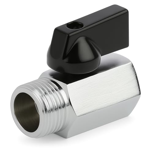 Mini Válvula De Bola De Latón, Mini Válvula De Bola 10629, 1/2' Ig X 1/2' Ag,Mini Válvula De Cierre Para Ducha,Cocina,Baño,Vehículos Recreativos,Racor Roscado De Latón Resistente Y Fácil De Instalar