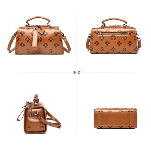 Bolso Satchel pequeño de cuero para mujer miniatura 6
