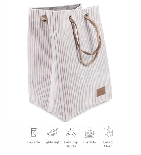 Image of OBSESSIONS Compact and Durable Foldable Laundry Basket ? Maximize Space with a Multi-Storage Design, Easy to Use and Travel-Friendly, Brown Color,Dimensions (W)30 x (L)35 x (H)51 cm