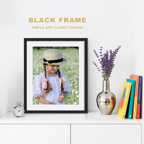 Picrit 20x24 Picture Frame 3 Pack, Black Poster Frame, Display Poster 16 x 20 with Mat or 20 x 24 without Mat for Horizontal or Vertical Wall Mounting