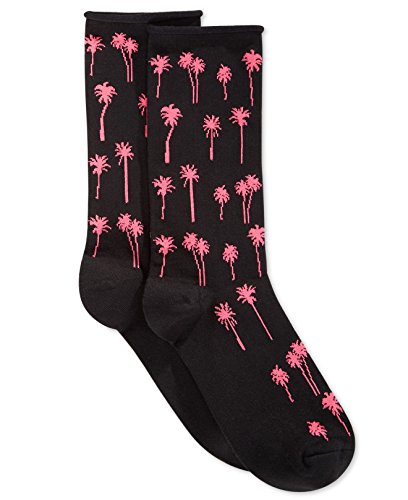 Hue Womens Jeans Socks Neon Palm One Pair