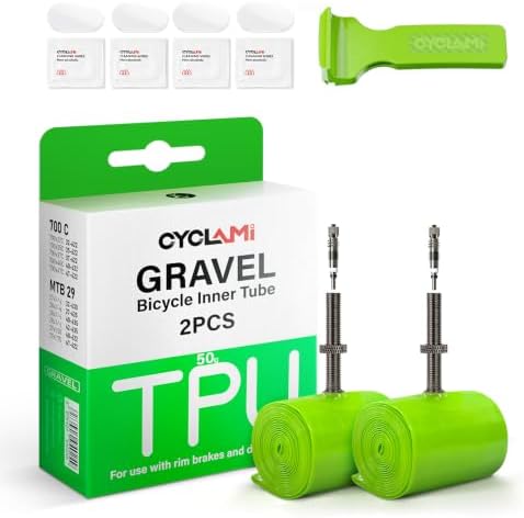 1/2/4 PCS TPU Schlauch Gravel Ultraleichter 50g, Gravel 700C x 32-47-622 & MTB 29 Zoll,TPU Fahrradschläuche -Presta Ventil 45/60mm