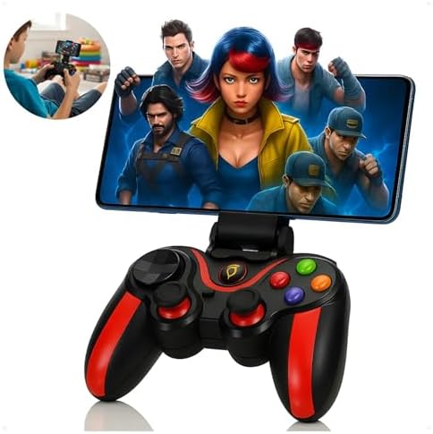 Controle Bluetooth Gamer com Suporte para Celular, Compatível com...