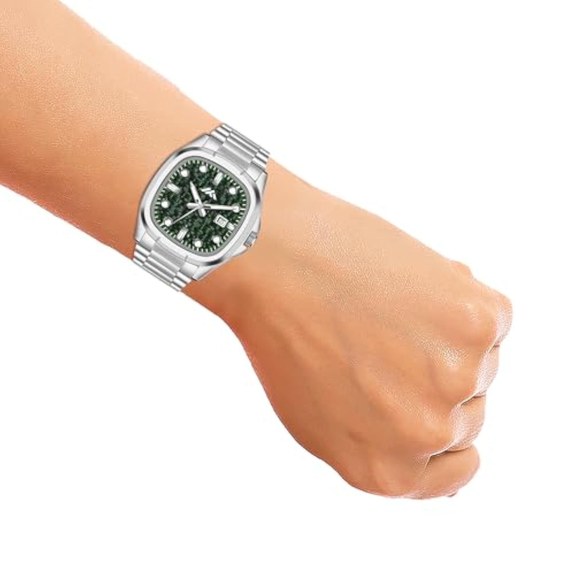 Stainless Steel Analog Watch with Date Display for Men