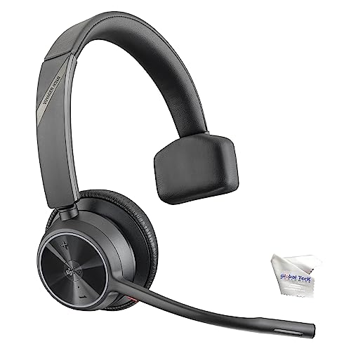 Poly Voyager 4310 Wireless Headset UC - Plantronics Single-Ear w/mic Bluetooth Office with Extended Microphone for Cell Phone Calls, Video Meetings, Laptops, Bluetooth Deskphone Telephone, GTW Cloth