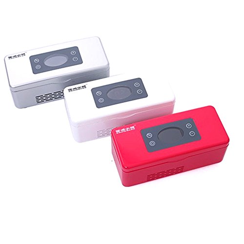 ELEOPTION® Home Used Portable Mini Insulin Cooler Box Portable Drug Reefer Car Small Refrigerator (Snow Bear -Grey)