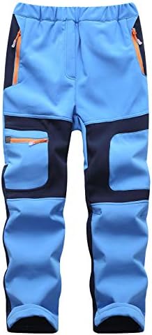 Echinodon Kinder Gefütterte Hose Softshellhose Winddicht Wasserabweisend Warm Jungen Mädchen Winter Outdoorhose Wanderhose
