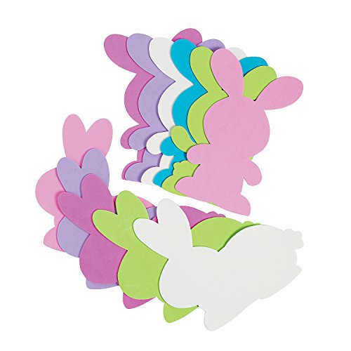 Fun Express Jumbo Foam Bunny Shapes - 24 Pieces