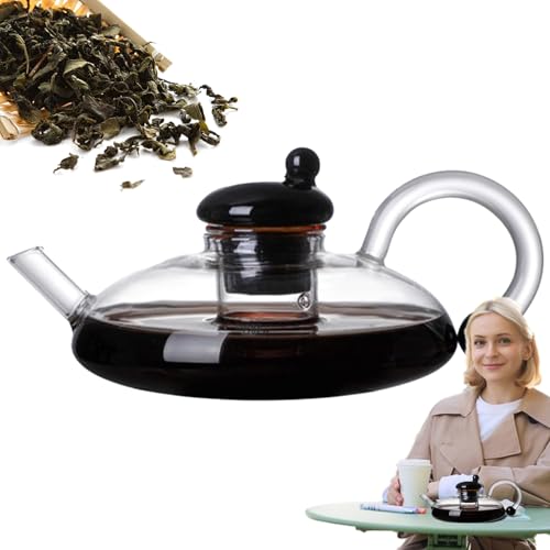 Genérico portátil de vidrio transparente, hervidor eléctrico, de vidrio de 1,5 L con infusor extraíble, borosilicato con cojín calefactor, aparato de cocina con función de