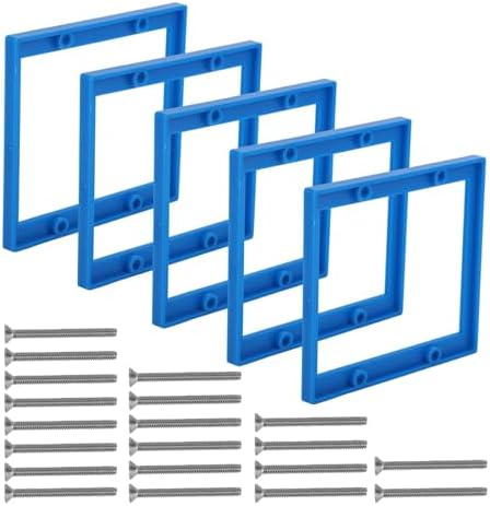 BOXOB 5pcs Double Gang Receptacle Outlet Box Extender, 1/4 Inch Outlet Socket Box Extender with 20 Screws Electrical Switches Boxes Replacement, no Gaps (Blue)