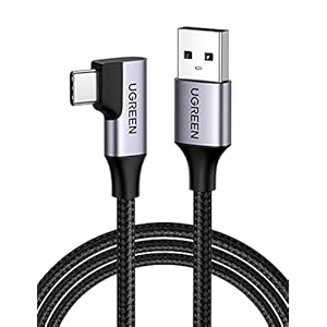 UGREEN USB C naar USB 3.0 Oplaadkabel 90 Graden USB Type C kabel Datakabel 5Gbps Hoek USB 3.0 USB C kabel Compatibel met Galaxy S21 S20 S10 S9 A51 A52 A21s A20e P30 Lite Mi 9, etc.(0,5M)