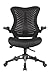Officefactor Ergonomic Breathable Mesh Chair with Flip-up Armrests, Lumbar Support Executive Rolling Swivel Task Computer Office Chair or Home Desk Chair (Black MESH)