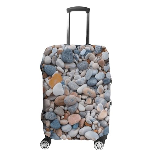 Travel Luggage Cover Suitcase Cover Suitcase Protector Beach Colored Pebbles Luggage Covers Washable Baggage Cover Elastic Anti-Scratch Suitcase Case Protector for Adult Personalized Suitcase Covers