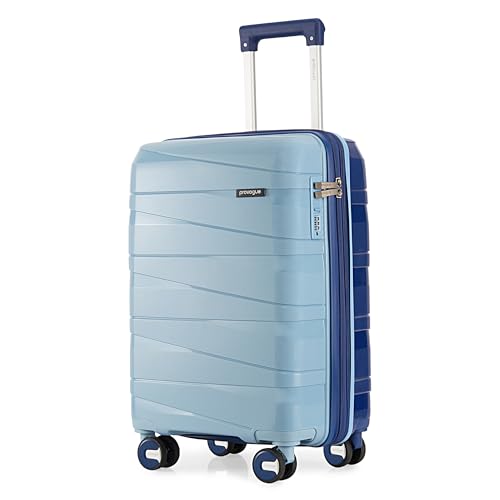 Image of Provogue Azure Hard-Sided PP 55 Cm Cabin Luggage Suitcase | Expandable Space with 8 Wheels Trolley Bags for Travel | Lightweight with Combination Lock | 5 Year Warranty (Saphire Blue /Peacock Blue)