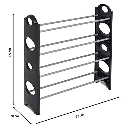 Vinsani NERO 4 SHOE ORGANIZER TIER RACK/PER 12