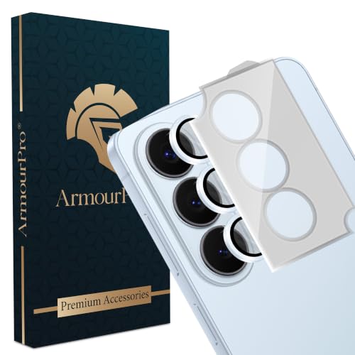 Image of ArmourPro Camera Lens Protector for Samsung Galaxy S26 and Samsung S26 Plus with Auto Alignment Installation Frame, AR+AF Coated Tempered Glass Camera Rings, Anti-Scratch, Case Friendly | Blue