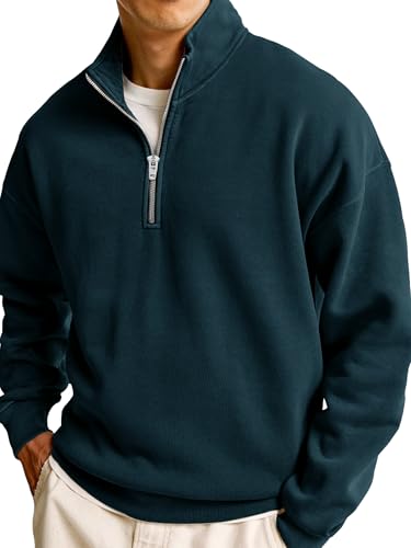 Image of Noble Monk Men's Baggy Fit Sweatshirt | Drop Shoulder Oversized Sweatshirt | Long Sleeve Zip with Collared Sweatshirts for Men's