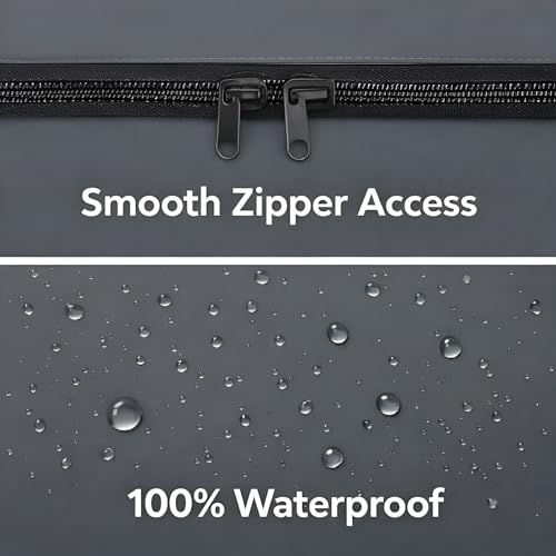 Image of DALUCI Top Load Fully Automatic Washing Machine Cover for 6 kg, 6.5 kg, 7kg & 7.5 kg | Waterproof & Dustproof Polyester Fabric with Zipper | Protective Cover for Washing Machine (Grey, 59X59X86 CM)
