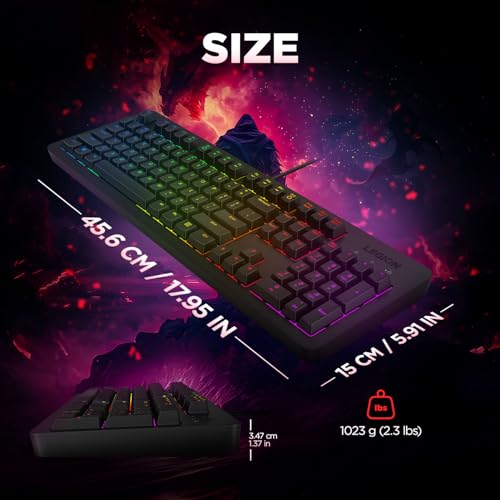 Lenovo Legion K 300 RGB Gaming Keyboard, 16.8 Million Colors, 5 Zone Programmable RGB | Anti Ghosting | Upto 20 Million Keypresses | Customizable | USB 2.0 Interface |3 Year Warranty | Black Lenovo Legion K 300 RGB Gaming Keyboard, 16.8 Million Colors, 5 Zone Programmable RGB | Anti Ghosting | Upto 20 Million Keypresses | Customizable | USB 2.0 Interface |3 Year Warranty | Black