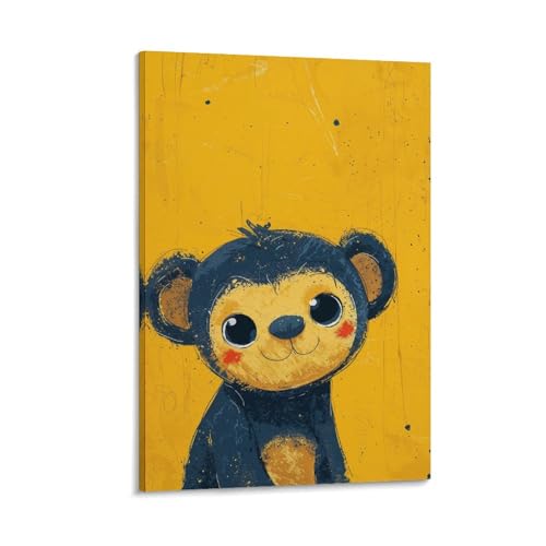 Affiche d'art Cheeky Monkey POLIUAWS impression sur toile de décoration murale 30x45 cm