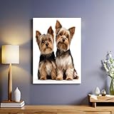 Brown Leinwandbild Tierischer Yorkshire Terrier 30 x 20 cm 