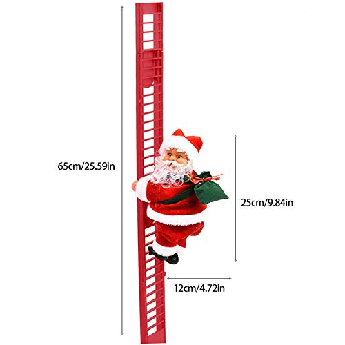 Papai Noel de escalada elétrica na escada, brinquedo de boneca de Papai Noel para escalada na escada