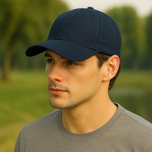 Image of Unisex Adjustable Baseball Cap Pack of 2 - Solid Color, Breathable, Stylish Cotton Caps for Men & Women - Outdoor Sports, Travel, Casual Wear