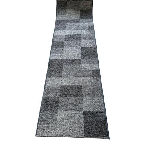 Alfombra Pasillera ICO Antideslizante para Pasillo y Entrada Medidas | Fácil de Limpiar, Suave, Resistente y Decorativa para Hogar - 67x150cm Gris