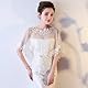 SamHeng Spitzen Umhang Hochzeit Cape für Braut, Damen Bestickte Blume Bolero Schalwickel Schulterbedeckung Tüll Capelets Schal Stola für Abendparty Performance Kostüm Foto Requisiten (Weiß)