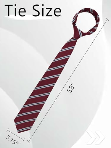 Image of Luckyvestir Striped Ties for Men Classic 3.15 inch Men's Tie Formal Neckties for Business Graduation Dinner Wedding