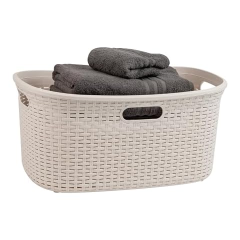 Mind Reader Laundry Basket with Cut Out Handles Cover