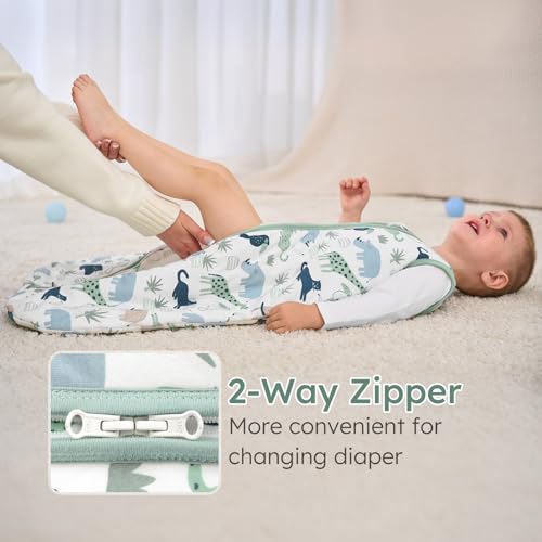 Image of Yoofoss Baby Sleep Sack 12-18 Months, 1.5 Tog Baby Wearable Blanket with 2-Way Zipper, 100% Cotton Organic Fabric Winter Infant Sleeping Sack, Warm Soft Comfy