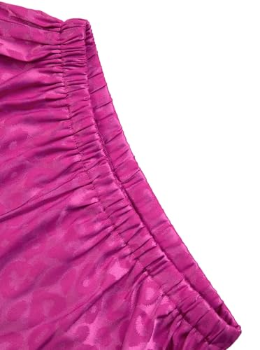 Image of Remidoo Womens Striped Silk Satin Short Sleeve Button Down Pajama Set 2 Piece Pjs Loungewear Pink XX-Large