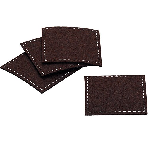 Kela 11822 Alia Lot de 4 Dessous-de-Verre Feutre Marron 10 x 10 cm