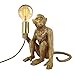 Jorunhe Bedside Table Lamp, Resin Monkey Table Lamp, Creative Desk Lamp Lighting Fixture for Living Room, Bedroom, Office, and College Dorm (Gold)