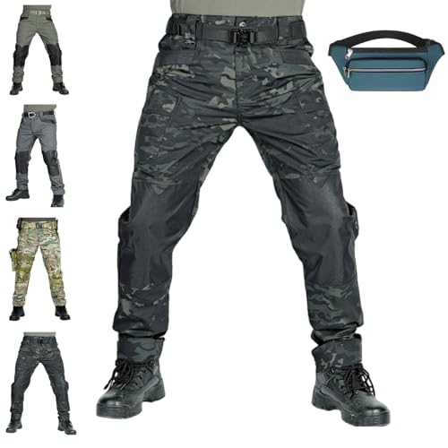 HItianya Apex Cargo Moto, ApexCargo Taktische Hose, Treillis Militaire Randonnée Chasse de Travail Homme Chantier (A,Grand)