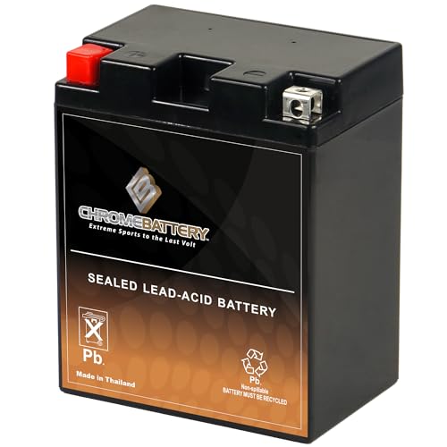 Image of CB CHROMEBATTERY YTX14AH-BS 12V 185 CCA 15 Ah Sealed AGM - Maintenance-Free Power for ATV UTV Motorcycle - Fits Polaris Sportsman 570, Honda Rancher, Yamaha Grizzly - T3 Terminal