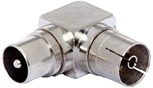 CABLEPELADO Adaptador de Antena Hembra a Macho | Adaptador coaxial IEC Hembra a coaxial IEC Macho | Adaptador coaxial RF acodado 90º | Apto para TV Ariel BK LED 4K 3D UHD TV | 75 Ohm