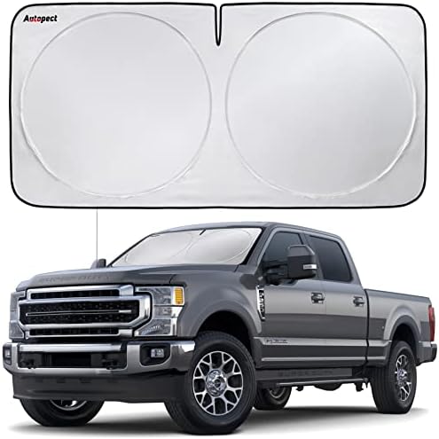 Autopect Car Windshield Sun Shade, Foldable Sun Blocker for Car, Truck, SUV Automotive Interior Sun Protection, Reflective Car Shade for Front Windshield with Mirror Cut-Out Keeps Car Cool (X-Large)