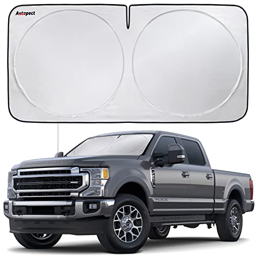 Autopect Car Windshield Sun Shade, Foldable Sun Blocker For Car, Truck, Suv Automotive Interior Sun Protection, Reflective Car Shade For Front Windshield With Mirror Cut-Out Keeps Car Cool (X-Large) #TOP2